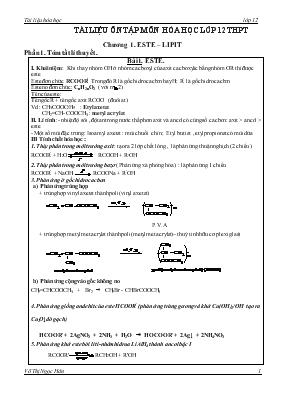 Tài liệu ôn tập môn hóa học lớp 12 THPT